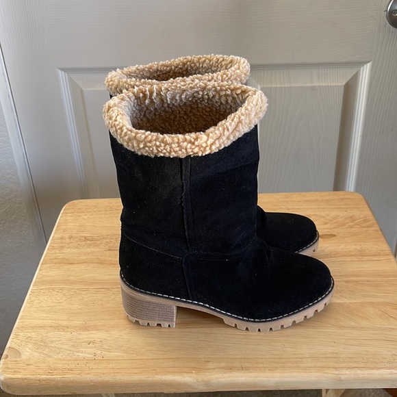 Women’s Fashion Winter Plus Fleece Warmth, Snow Lamb Wool, Thick Wedge Heel boot - Picture 4 of 12